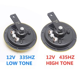 YIYIDA Car Electric Horn 135 dB Car Horn Kit 12 V Car Horn Super Loud High and Low Tone Metal Twin Horn Kit Air Horn Car Speaker with Holder for Cars Motorcycles Boats Trucks SUVs etc