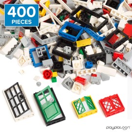 400 Piece Windows, Doors, and Roof Tops Set - Building Brick Compatible Play Kit