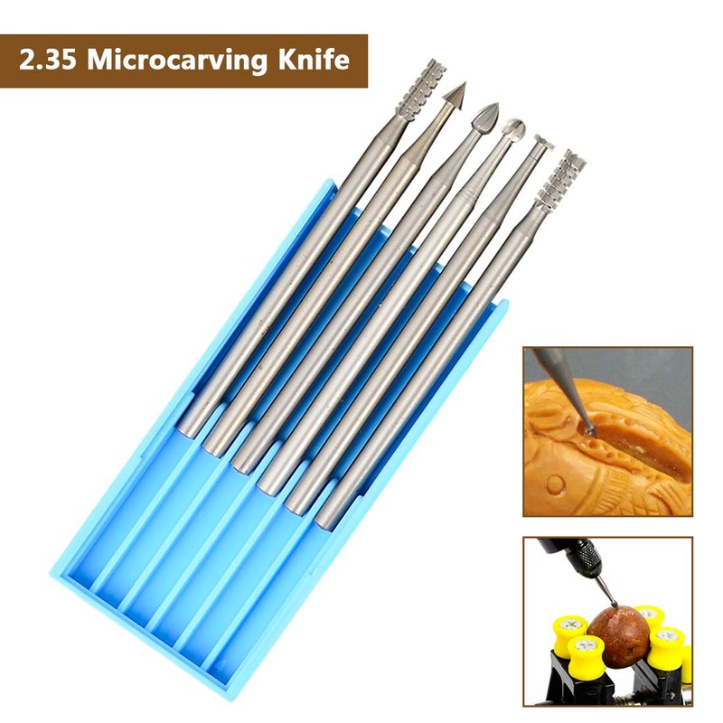 6Pcs Engraving Blade Set, Medium Tungsten Steel Rotary Cutters Router