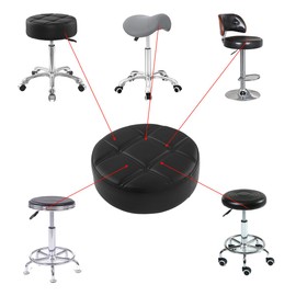 Antlu Round Seat Cushion for Bar Stool Rolling Chair Replacement (Super Big, Black)