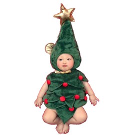Various House lb010016a01n0 Cosplay Costume, Christmas Tree Kigurumi, Romper with Hat, Short Sleeve, For Babies, 0-12 Months