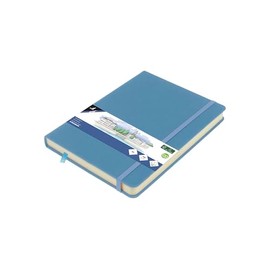 Skizzenbuch Kangaro A5 Sky Blue PU Hardcover 80 Blatt 140 Gramm cremefarbenes Papier mit Gummiband und Band