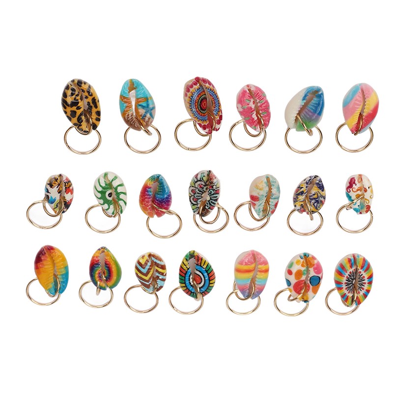20pcs Shell Dreadlocks Ring DIY Cute Exqusite Hair Braiding Pendant