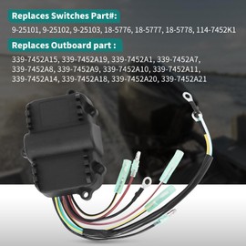 Dokili Switch Box CDI Power Pack 339-7452A15 339-7452A19 18-5777 Compatible with Mercury Outboard Outboard 2 Stroke 6hp 8hp 9.9hp 10HP 13.5HP 15HP 20HP 25HP 2-Stroke Engines