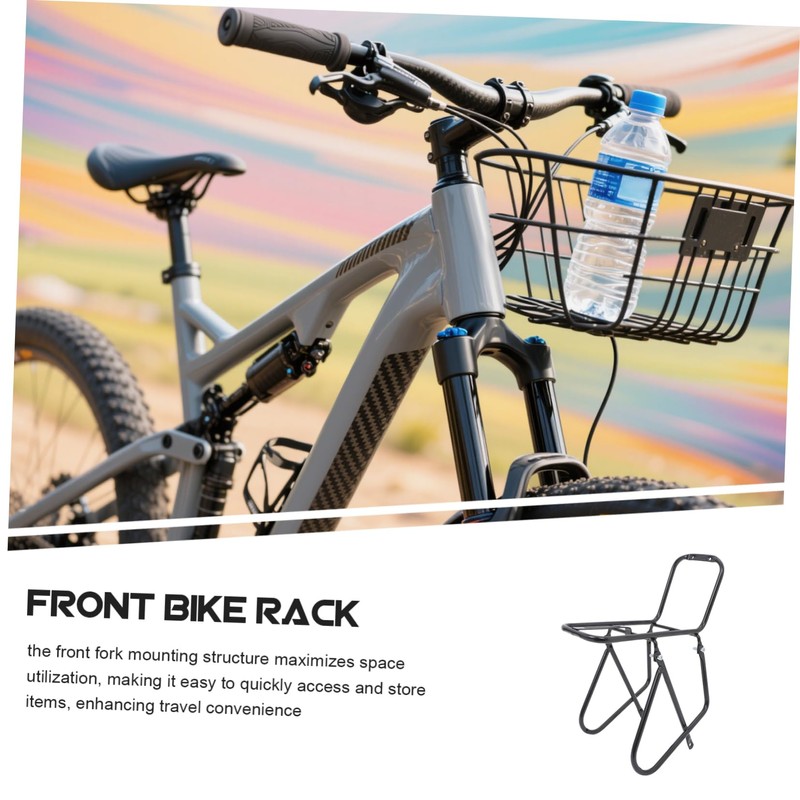 Abaodam Mountain Bike Front Rack Durable Metal Cargo Carrier for