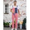 WIRDATRD Festival Overalls Men Adjustable Straps Jumpsuits Bibs Coveralls(Flag)
