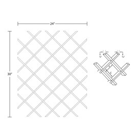 18-Bottle Trimmable Wine Rack Lattice Panel Inserts in Unfinished Solid North American Red Oak