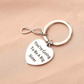SEIRAA Big Sister Gift You’re Going To Be A Big Sister Keychain Baby Announcement Jewelry Gift For Sister To Be (Big Sister)