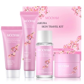 Sakura skincare set, sakura extract skin care set, skincare set for teengers girls and women 3PCS travel size