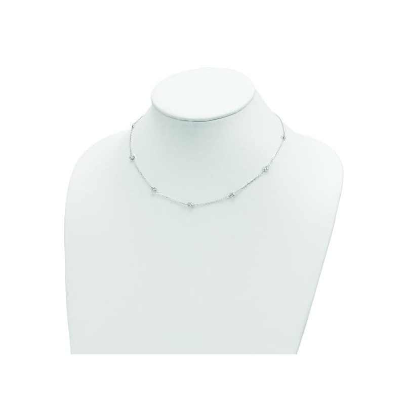 IceCarats 925 Sterling Silver 16 18 inch 8 Station Cubic