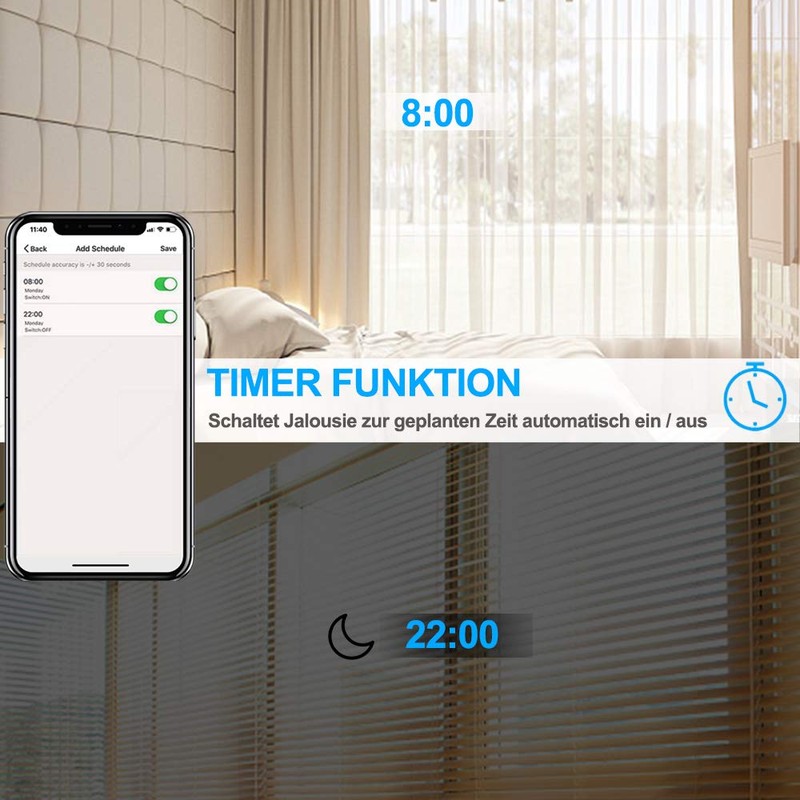 LoraTap WiFi Smart Blind Switch with RF Remote Control /