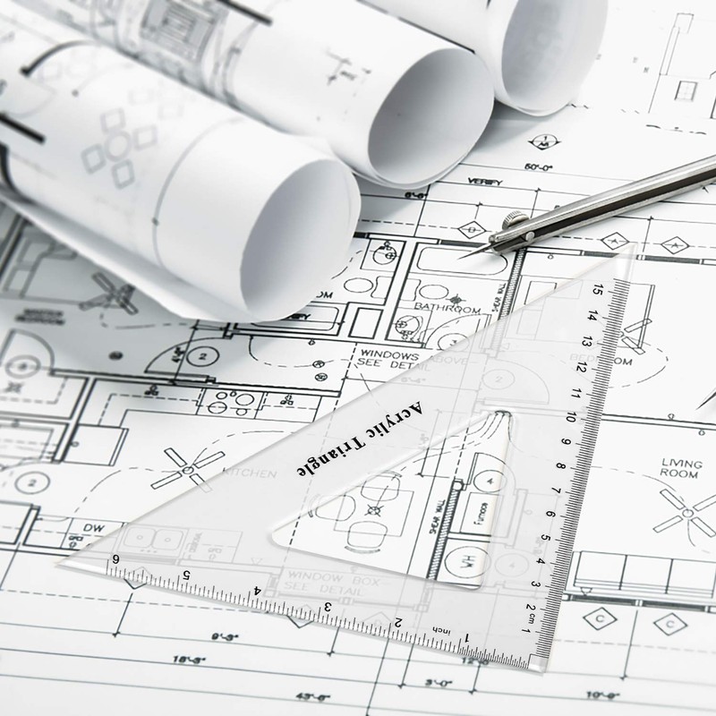 Coopay Large Triangle Ruler Set Square, 30/60 and 45/90 Degrees,