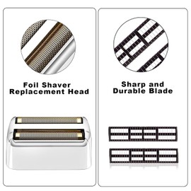 2 x Razor Replacement Foil Head Compatible with BaByliss Double Foil Shaver, Replacement Film Compatible with BaBylissPRO FXFS2 Razor (Silver)