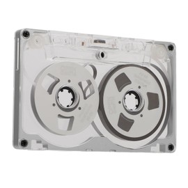 Reel to Reel Blank Cassette Tape, 55 Minutes DIY Music Recording Tape, Aluminium Alloy Housing with Colourful Metal-Coated Wheels (Silver Frame, Silver Plate)