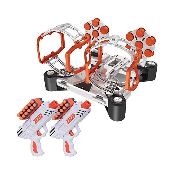 USA Toyz AstroShot Gyro Rotating Target Shooting Game - Nerf Compatible Spinning Targets w/ 2 Blaster Toy Guns and 24 Foam Darts
