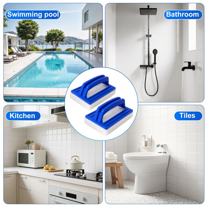 Pack of 2 Pool Sponge Brushes, Pool Cleaning Hand Scrubber,