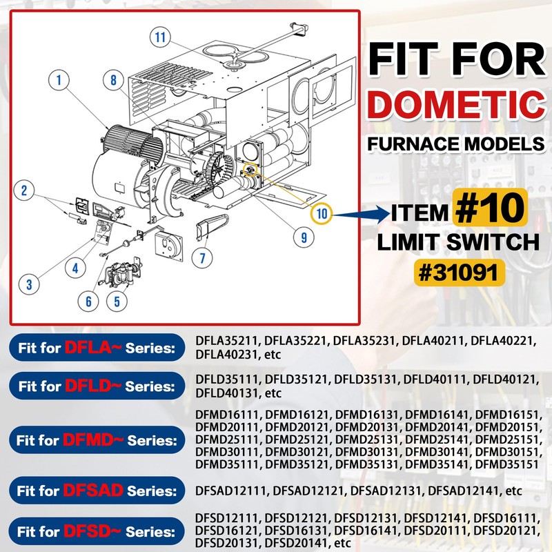 31091 Limit Switch Replacement Fit for Atwood/Hydro Flame, Dometic RV
