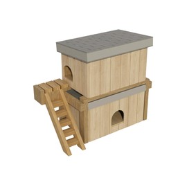 Dog House Plans DIY Medium Size Wooden Two Story Pet Kennel Home Shelter Outdoor Doghouse