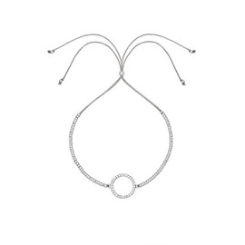 Estella Bartlett White CZ Circle Louise Bracelet - Silver Plated