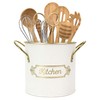 EQEY Kitchen Utensil Holder, 5.1" Metal Cooking Utensil Crock with
