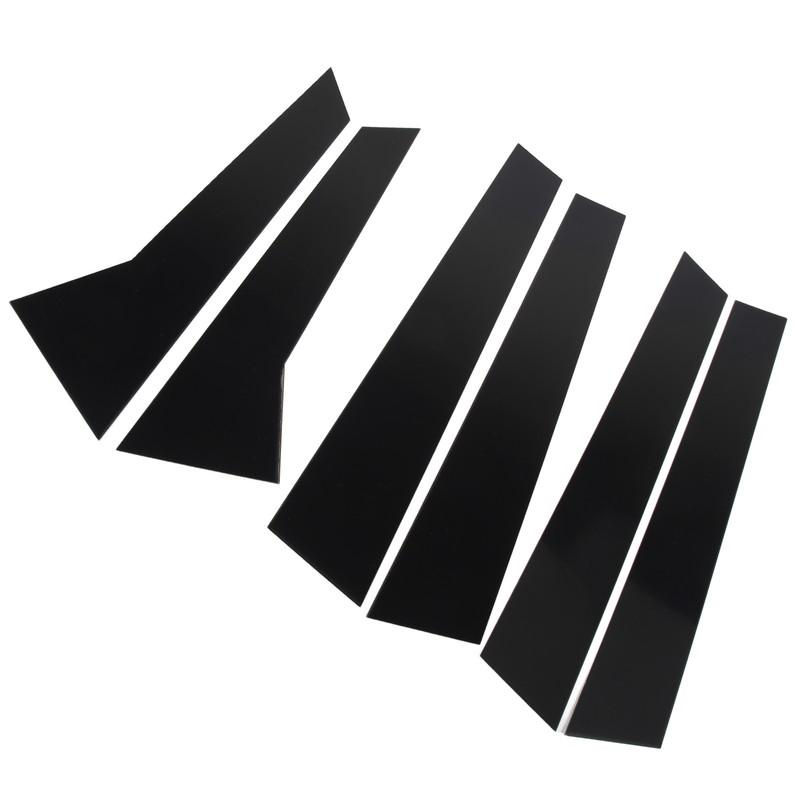 6Pcs B Pillar Posts Trim Glossy Black Exterior Window Decal