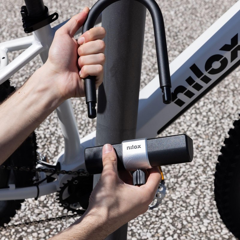 Nilox U-Shape Bicycle Chain, Anti-Theft and Anti-Theft, High Quality Cable,