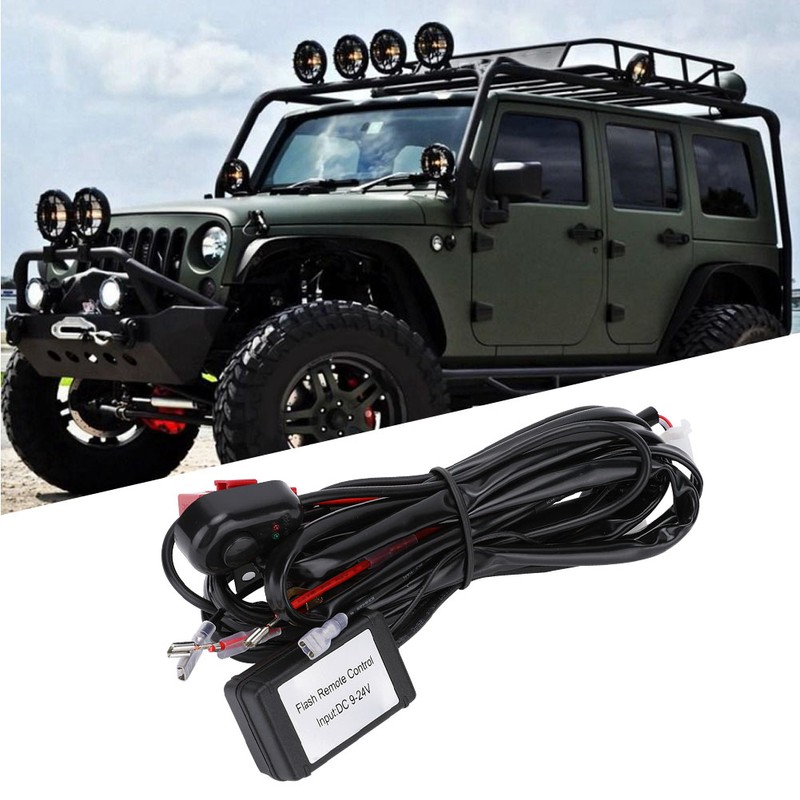2m 2 In 1 LED Wiring Harness Remote Control Flash