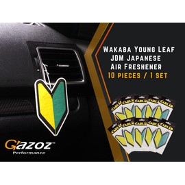 Gazoz Performance Car Air Freshener Tree 10 Pack Wakaba Japan Young Leaf Apple Scent JDM Non-Toxic