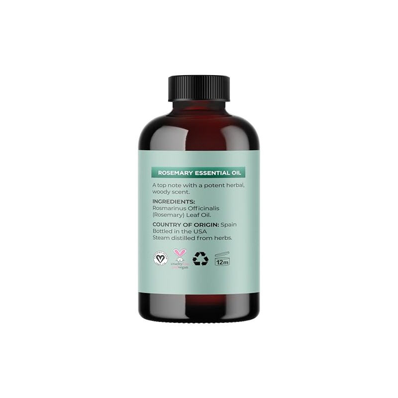 Maple Holistics Aceite esencial de romero sin diluir con cuentagotas