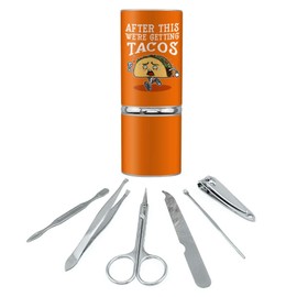 After This We're Getting Tacos Running Runner Marathon Stainless Steel Manicure Pedicure Grooming Beauty Care Travel Kit