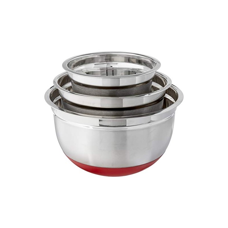 Cook Pro Stainless Steel Mixing Bowls with Non-Skid Base, Set