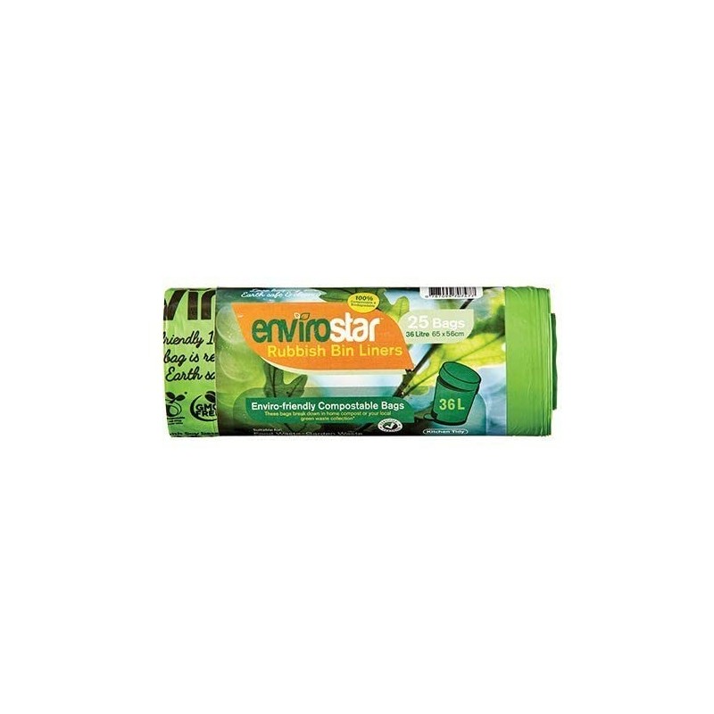 Envirostar Compostable Bin Liner, 36 Litre Capacity, Green