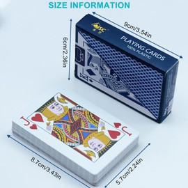 JASFLY 2 x Plastic Playing Cards, Waterproof Poker Cards, Skat Cards for Gift Party Game, Texas Holdem Poker, Blackjack, Bridge, with a Penalty Wheel (Red and Blue)