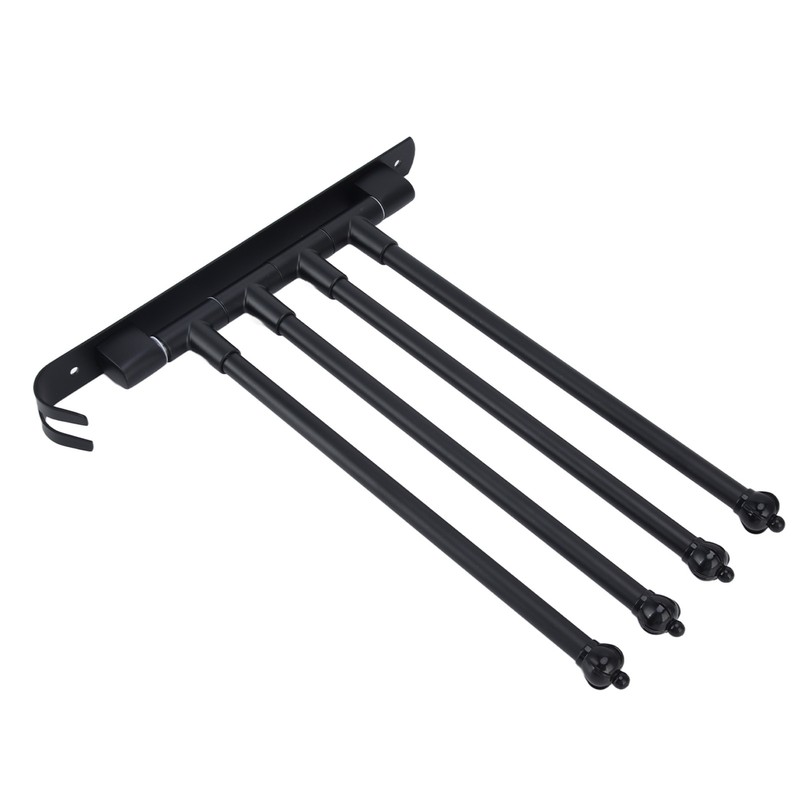 Stainless Steel Swivel Towel Hanger Holder Black Rotating Movable Towel
