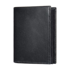 CHJIEJIE Men's Wallets, ID & Card Sleeves, Wallet for Men, Genuine Leather Wallet with RFID Protection, Portable and Portable, Large Capacity, Small Size, black, Minimalist