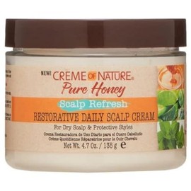 Creme of Nature Pure Honey Scalp Refresh Restorative Daily Moisturizing Scalp Cream, Hydrating Formula with Peppermint, Aloe Vera & Honey, For Braids & Protective Styles, 4.7 oz