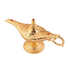 Rare Legend Aladdin Magic Lamp Edición coleccionista/decoración de mesa de boda, coleccionable, estilo árabe clásico de coleccionista, maceta y regalo para fiestas, Halloween, cumpleaños (Dorado)