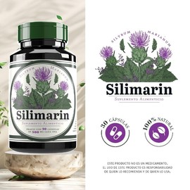 Silimarina 500 Por Cápsula Cápsulas Suplemento Alimenticio Extracto Natural Cardo Mariano