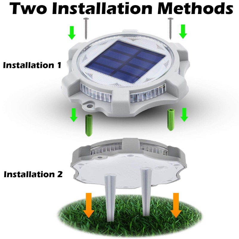 Siedinlar Solar Deck Lights Outdoor 2 Modes LED Driveway Markers