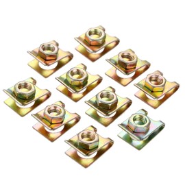 U Type M6 Clip Nut 0.2 inch (6 mm) U Type Clip Nut 20 Pieces Shedding Prevention Fixing Parts for M6 Screw Bolts U-shaped Clip Screw Universal Type Clip Nut M6