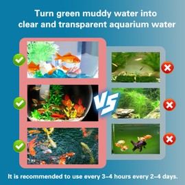 Rutloy 7W Timer UV Aquarium Clean Light for Algae Removal, Energy-Efficient LED Fish Tank Light with Waterproof Design for Pond and Aquarium