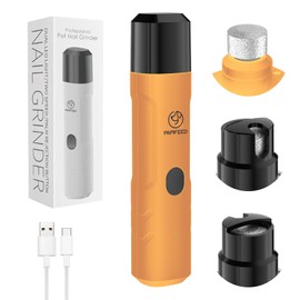 PAPIFFEED Dog Nail Grinder Upgraded with 2 LED Lights, 3-Speed Rechargeable & Quiet - Upgraded Electric Pet Nail Trimmer for Small Medium Large Dogs & Cats, Painless Paws Grooming Tool - Orange