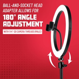 Gator Frameworks 10" LED Ring Light with 6 ft. Extendable Tripod Stand & Phone Holder, (GFW-RINGLIGHTTRIPD)