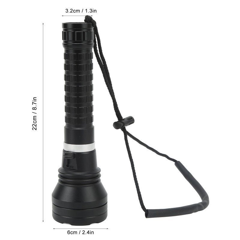 Underwater Flashlight High Brightness 1500 to 2000LM IPX8 Waterproof XHP70