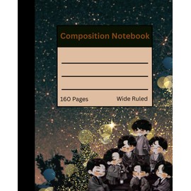Borahae Themed 160pages Wide Ruled Composition Notebook