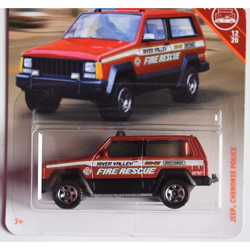 Matchbox Rescue Series, Burnt Orange Jeep Cherokee Police 12/20