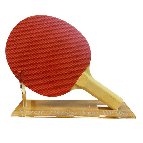 Acrylic Custom Engraved Ping Pong Paddle Standard Size Stand Athletic Table Tennis Sport Unique Trophy Display Stand (Ping Pong Paddle Not Included) (Custom)