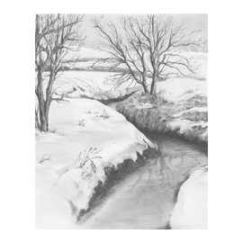 Royal & Langnickel - Sketching - Sketching Made Easy for Children from 8 Years, the Picture with a Winter River Motif offers the ideal introduction to expressive drawing