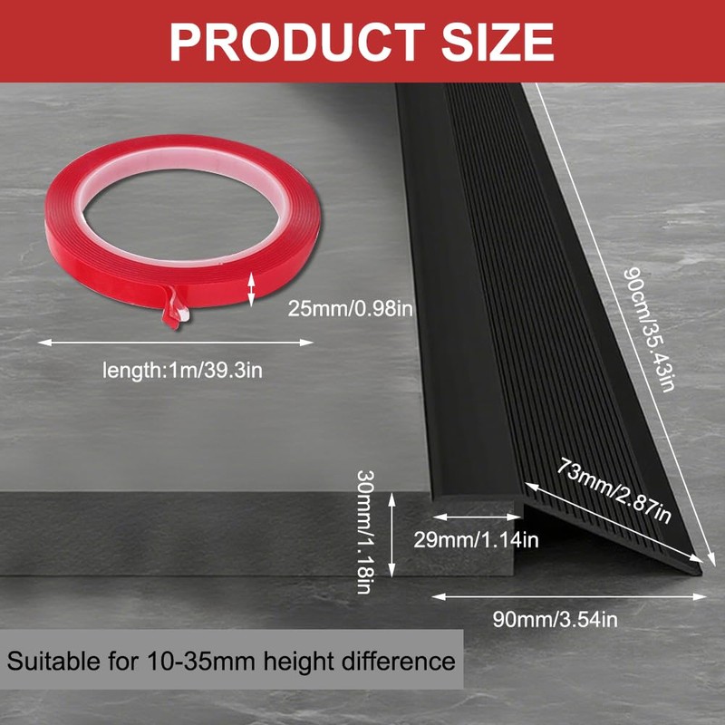 Aluminium floor transition strip, 100 x 900 mm Transition profile