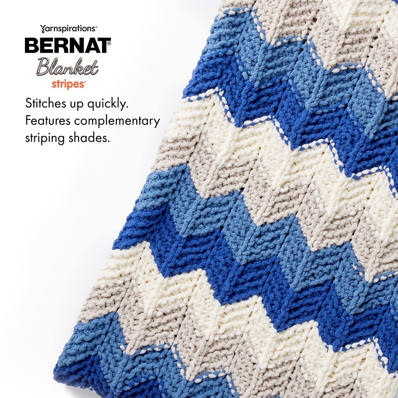 Bernat Blanket Stripes Red Alert Yarn - 2 Pack of